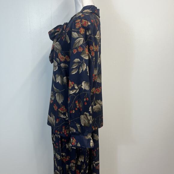 Evan Picone Woman Blouse & Skirt Set Women's Plus Size 16W Blue Berries Vintage - Picture 6 of 11